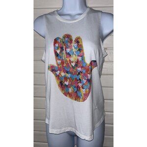 Kerri Rosenthal x Spiritual Gangster Sz SMALL Super Duper Hamsa Muscle Tee EUC
